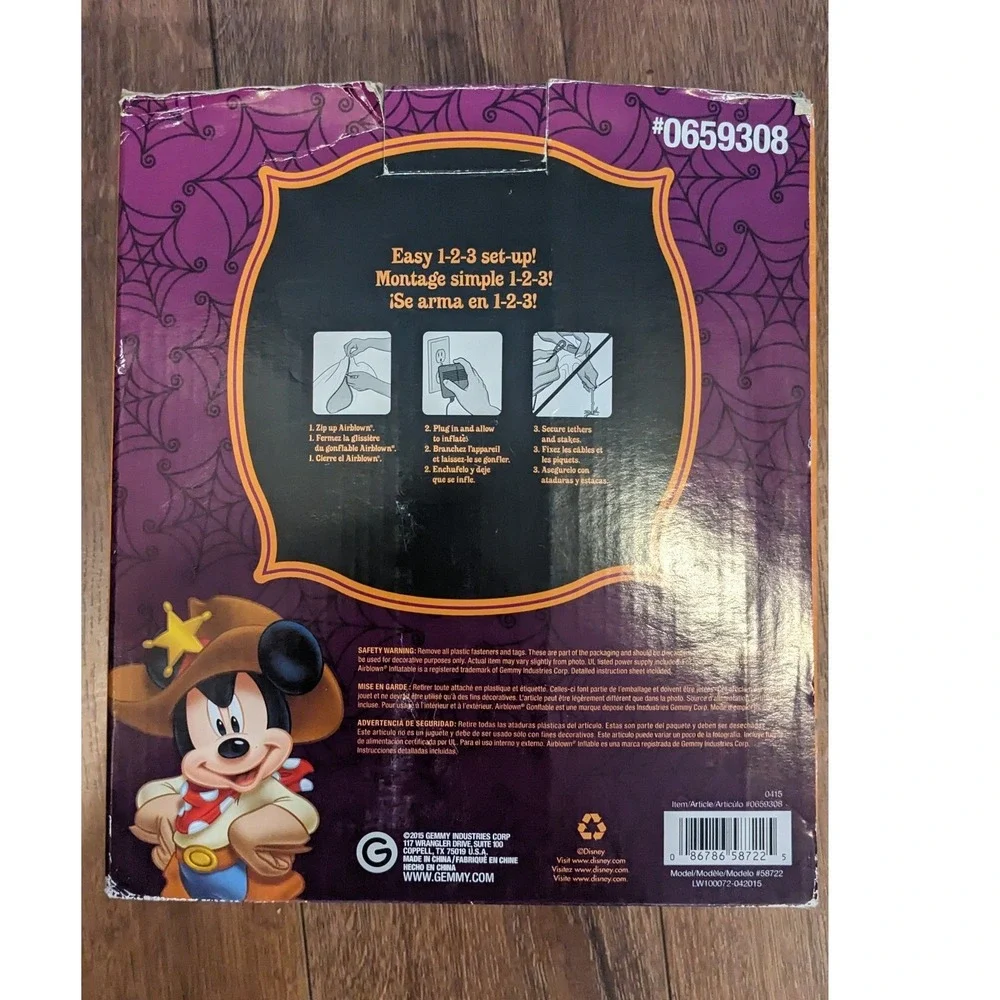 Disney Mickey Mouse Halloween Airblown Inflatable‎ 3.5ft Gemmy 0659308